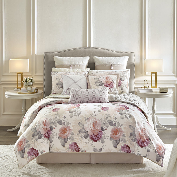 Comforters & Sets Bedding Croscill Daphne KING Multi Color Floral 4 PIECE Comforte Set